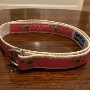 Moonshine belt, SC State Flag- Palmetto Tree and Moon, pink/green  38”.